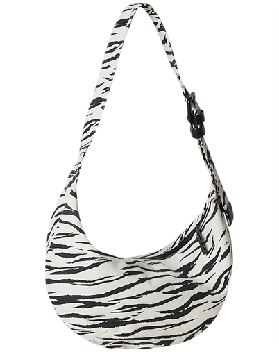 Lala Berlin - Small Skuldertaske Gili Printed Canvas - White Black Tiger